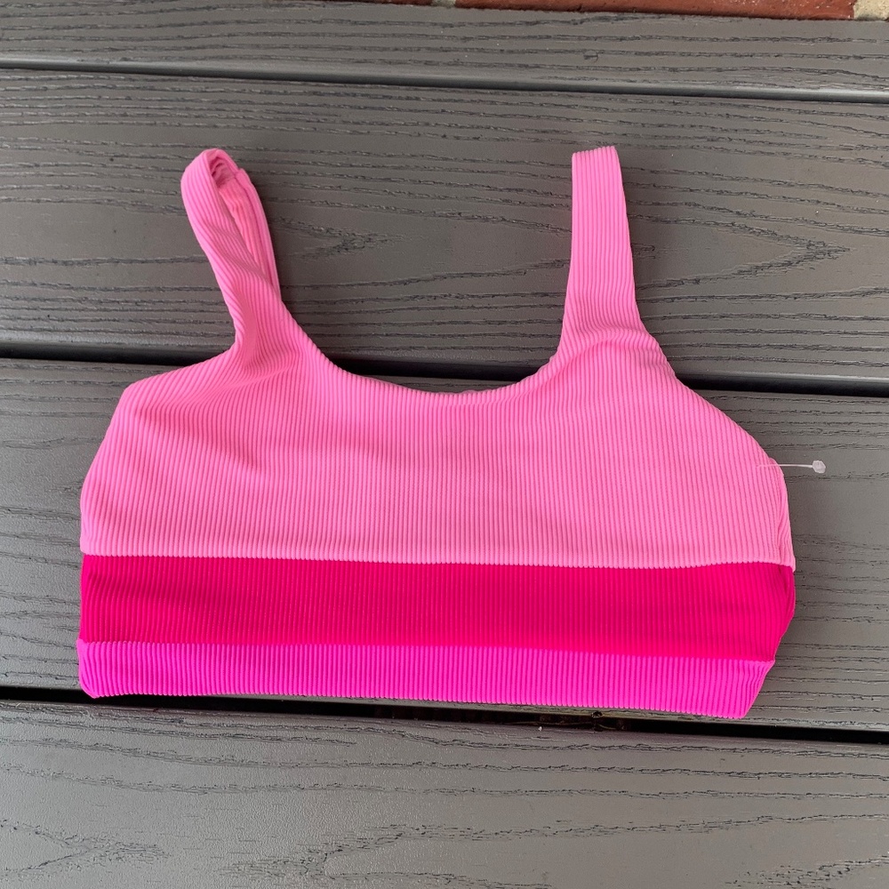 Beach Riot Girls Little Mackenzie Heidi Set Peak Pink Colorblock - Picture 2 of 12